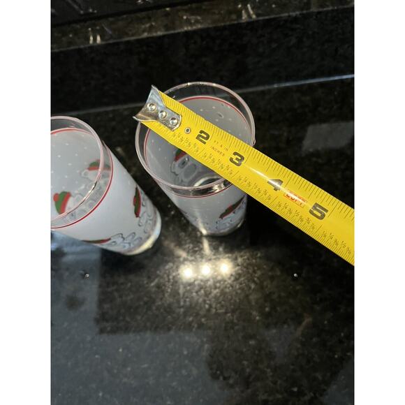 Libbey Teddy Bear Christmas Sweater Tumblers Glasses Set of 2 Vintage 90s - Picture 5 of 5